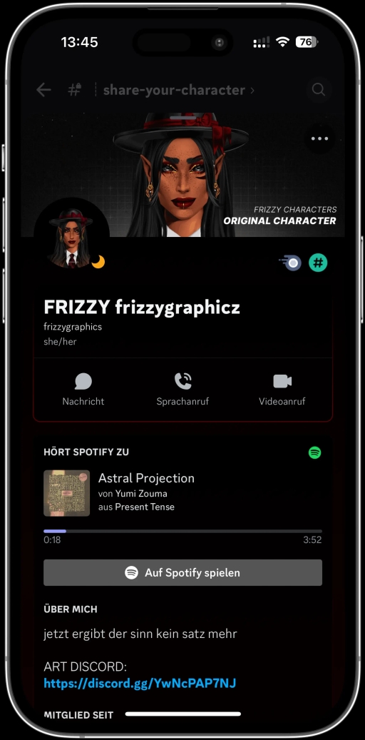 Custom animated Frizzy Characters avatar used on Discord profile